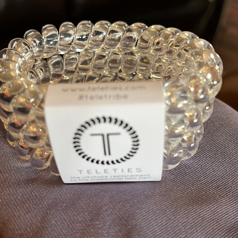 Teleties clear set of 3 hair ties